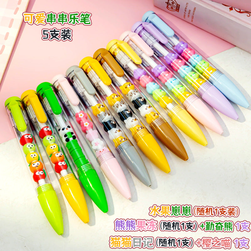 Wholesale DIY string gel pen black smooth ballpoint pen